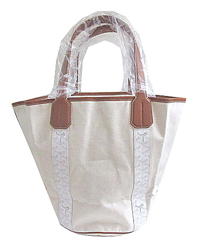 ゴヤール「BELHARRA」 マーカージュ トート バッグ ホワイト 白 キャンバス リバーシブル ショッパーリボンのラッピング Goyard2020080