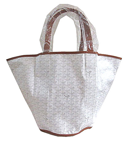 ゴヤール「BELHARRA」 マーカージュ トート バッグ ホワイト 白 キャンバス リバーシブル ショッパーリボンのラッピング Goyard2020080