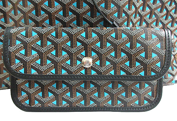 GOYARD ゴヤール サンルイ クレールヴォア PM SAC SAINT LOUIS CLAIRE VOIE ブルーターコイズ 水色 黒 Turquoise ショッパー リボン ラッピング Goyard2020087