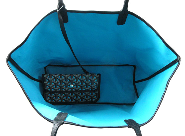 GOYARD ゴヤール サンルイ クレールヴォア PM SAC SAINT LOUIS CLAIRE VOIE ブルーターコイズ 水色 黒 Turquoise ショッパー リボン ラッピング Goyard2020087