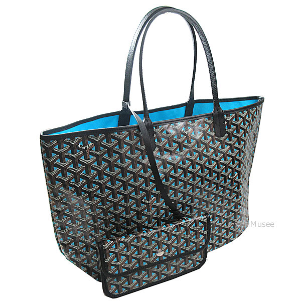 GOYARD ゴヤール サンルイ クレールヴォア PM SAC SAINT LOUIS CLAIRE VOIE ブルーターコイズ 水色 黒 Turquoise ショッパー リボン ラッピング Goyard2020087