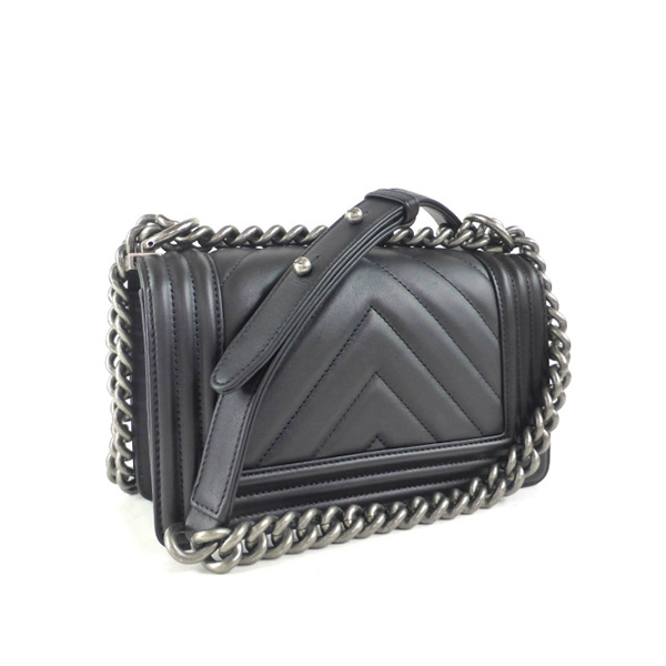 シャネル （CHANEL） ラムスキン マトラッセ Vステッチ ボーイシャネル チェーンショルダー スモール ハンド バッグ A67085
