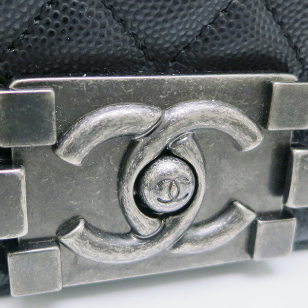 CHANEL シャネル ボーイ チェーン A67085 ショルダーバッグ キャビアスキン ブラック レディース