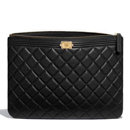 シャネルバッグ BOY CHANELポーチ ブラック A84406 Y07659 94305