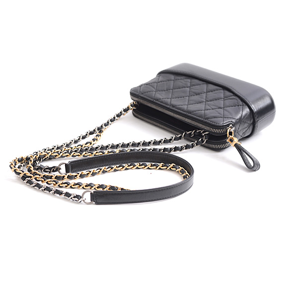 シャネル CHANEL ガブリエル チェーン クラッチ レディース ショルダーバッグ チェーンウォレット 2WAYバッグ ブラック ゴールド×シルバー A94505