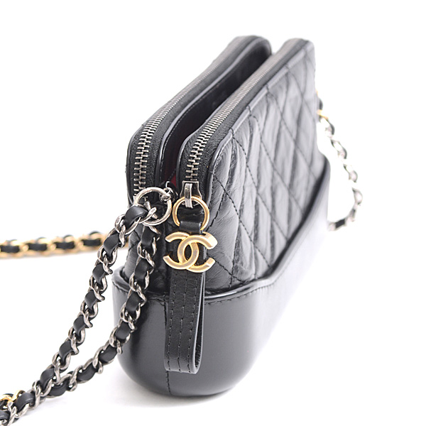 シャネル CHANEL ガブリエル チェーン クラッチ レディース ショルダーバッグ チェーンウォレット 2WAYバッグ ブラック ゴールド×シルバー A94505