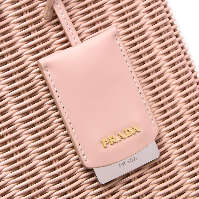 プラダ PRADA バスケットバッグ/ハンドバッグ ミドリノ/MIDOLLINO カナパ/CANAPA 三角ロゴプレート ペスカピンク 1BG835 2E28 F0333 VWOY レディース