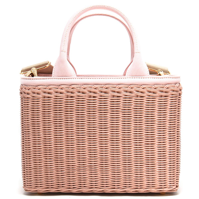 プラダ PRADA バスケットバッグ/ハンドバッグ ミドリノ/MIDOLLINO カナパ/CANAPA 三角ロゴプレート ペスカピンク 1BG835 2E28 F0333 VWOY レディース
