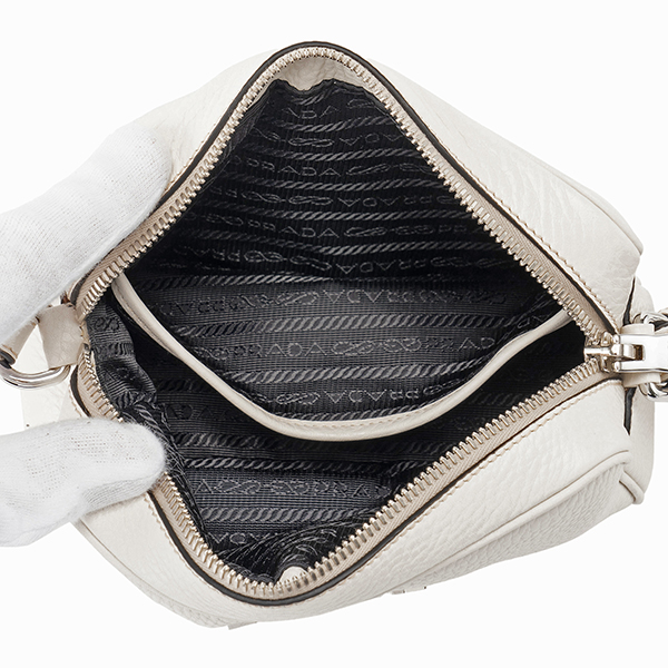 プラダ ショルダーバッグ PRADA 1BH096 UWLR F0K74 バッグ ヴィッテロ ダイノ VITELLO DAINO レディース TALCO ホワイト 白