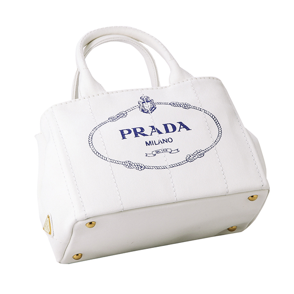 プラダ トートバッグ PRADA 1BG439 ZKI F0UB0 バッグ カナパ CANAPA レディース BIANCO(ビアンコ)/BLU ホワイト 白/ブルー 青