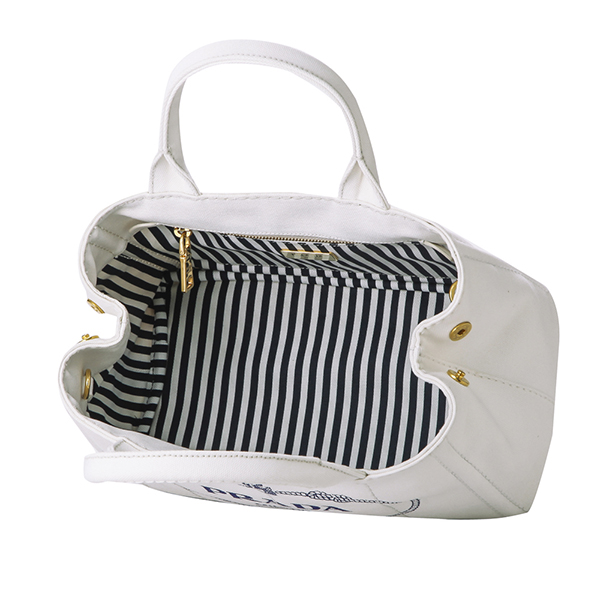 プラダ トートバッグ PRADA 1BG439 ZKI F0UB0 バッグ カナパ CANAPA レディース BIANCO(ビアンコ)/BLU ホワイト 白/ブルー 青