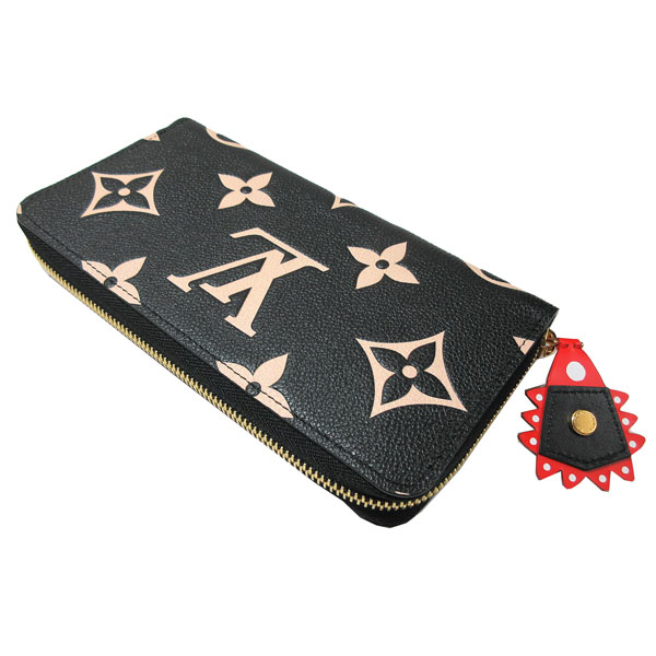 LOUISVUITTON ルイヴィトン モノグラム クラフティ アンプラント ジッピー ウォレット ノワールクレーム M69698 黒 ブラック  ラッピング ラウンドファスナー 長財布