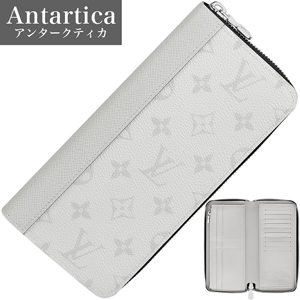 ルイヴィトン LOUISVUITTON 長財布 ジッピーヴェルティカル アンタークティカ シルバー金具 M30446 レディース