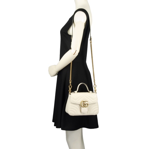 GUCCI グッチ ハンドバッグ レディース GGマーモント ホワイト 547260 DTDIT 9022