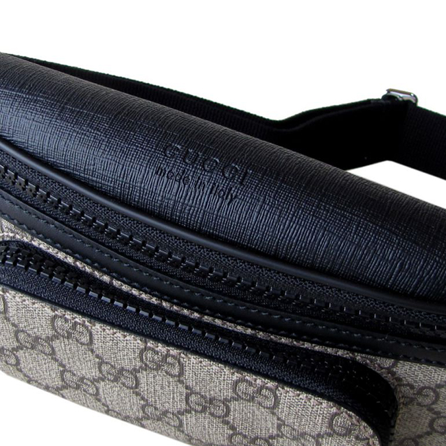グッチ GUCCI メンズ バッグ ボディバッグ GGスプリームキャンバス ベルトバッグ ブラック×ベージュ 450946 KHNYX 9772
