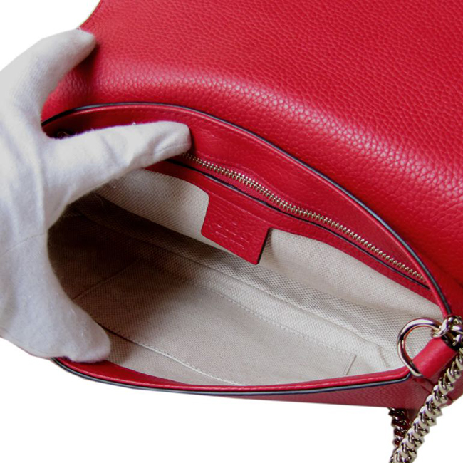 グッチ GUCCI ショルダーバッグ レディース ソーホー SOHO レザー チェーンバッグ レッド 336752 A7M0G 6523