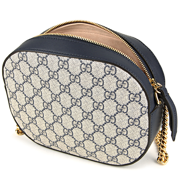 グッチ ショルダーバッグ GUCCI 409535 KHNKG 4075 バッグ GGスプリーム GG SUPREME ミニチェーンバッグ レディース BEIGE/BLUE ベージュ/ブルー 青