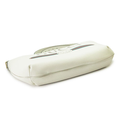 グッチ ショルダーバッグ メンズ 523588 0GCAT 8820 GUCCI ハーフムーン ホーボーバッグ レザー ホワイト