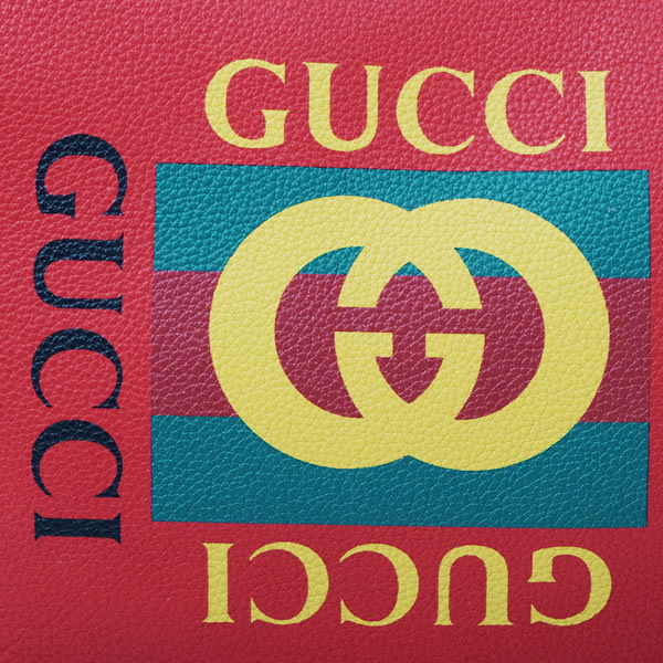 グッチGUCCI プリント レザー ハーフムーン ホーボーバッグ ショルダーバッグ レッド [メンズ] 523588 0GCAT 6461
