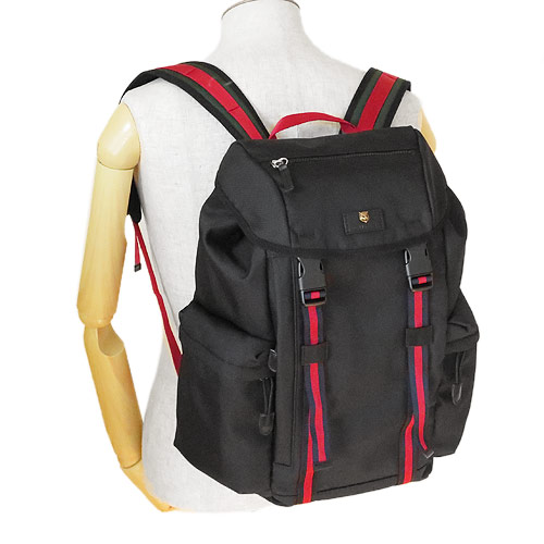 グッチ リュック メンズ GUCCI 429037 K1N1X 1072 バックパック ウェブ テクノキャンバス ブラック 黒