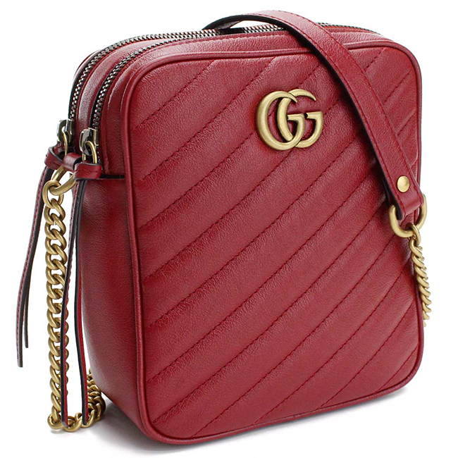 GUCCI GG MARMONT 2.0 GGマーモント2.0 斜め掛け ショルダーバッグ 550155 0OLFT 6438 レッド系 レディース