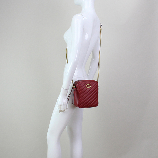GUCCI GG MARMONT 2.0 GGマーモント2.0 斜め掛け ショルダーバッグ 550155 0OLFT 6438 レッド系 レディース