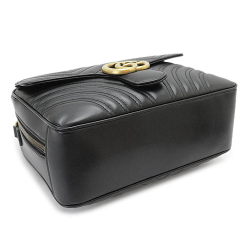 グッチ ショルダーバッグ GUCCI 498100 DTDPT 8975 レディース ハンドバッグ スモール GGマーモント レザー ブラック 黒