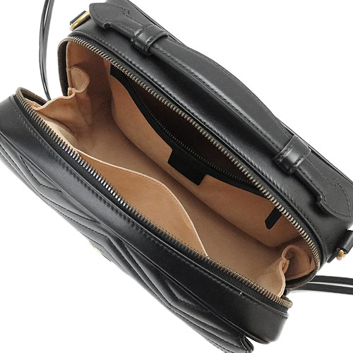 グッチ ショルダーバッグ GUCCI 498100 DTDPT 8975 レディース ハンドバッグ スモール GGマーモント レザー ブラック 黒