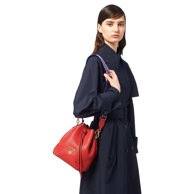 PRADA バケットバッグ ショルダー付き 2WAYバッグ 巾着 1BE018_2BBE_F0011