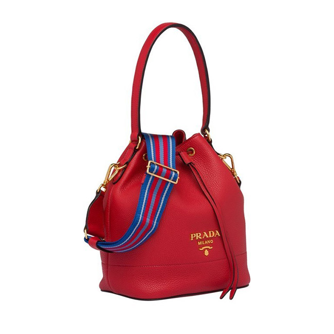PRADA バケットバッグ ショルダー付き 2WAYバッグ 巾着 1BE018_2BBE_F0011