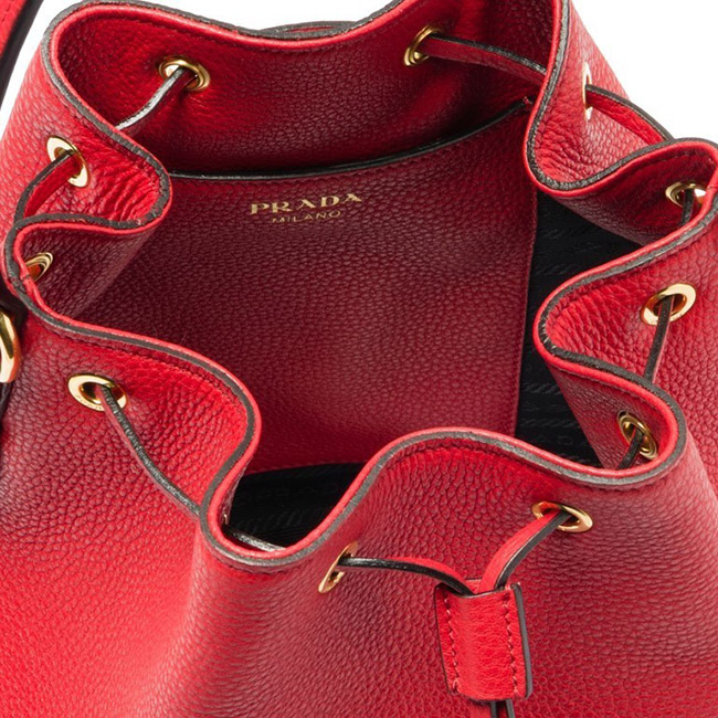 PRADA バケットバッグ ショルダー付き 2WAYバッグ 巾着 1BE018_2BBE_F0011