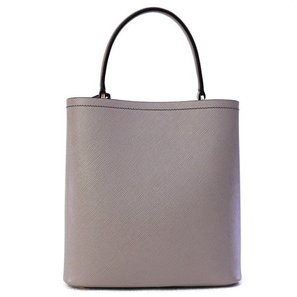 プラダ PRADAバッグ パニエ SAFFIANO CUIR+C ショルダー付き 2WAY ハンドバッグ グレージュ×ブラック 1BA212 2ERX F0LH7 ARGILLA/NERO