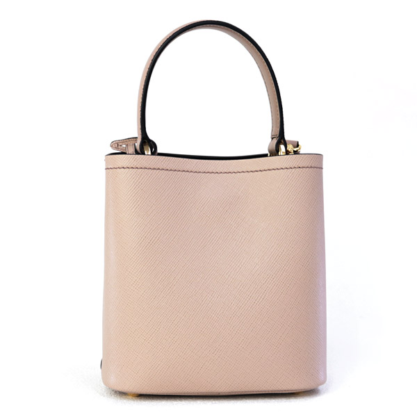 プラダ PRADA バッグ パニエ スモール SAFFIANO CUIR+C ショルダー付き 2WAY ハンドバッグ ピンクベージュ×ブラック 1BA217 2ERX F0UDW CIPRIA/NERO