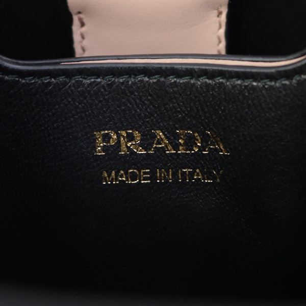 プラダ PRADA バッグ パニエ スモール SAFFIANO CUIR+C ショルダー付き 2WAY ハンドバッグ ピンクベージュ×ブラック 1BA217 2ERX F0UDW CIPRIA/NERO