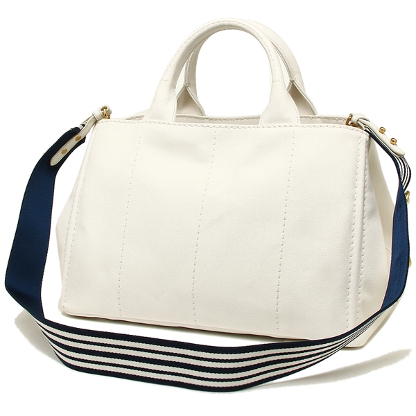 PRADA トートバッグ レディース プラダ 1BG642 ZKI ROO F0UB0 ホワイト ネイビー