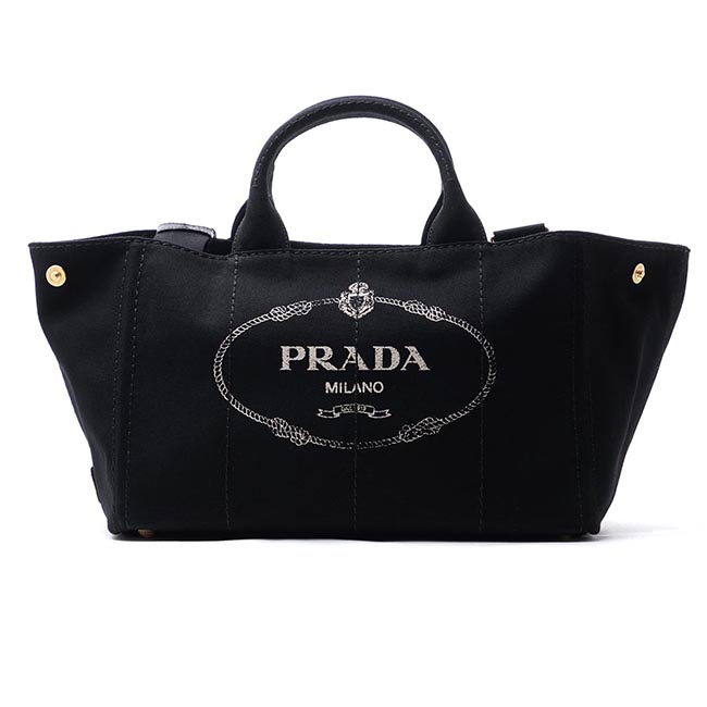 プラダ PRADA ハンドバッグ 2WAY ブラック レディース トートバッグ ロゴ トライアングル 1bg642 zki f0002 CANAPA