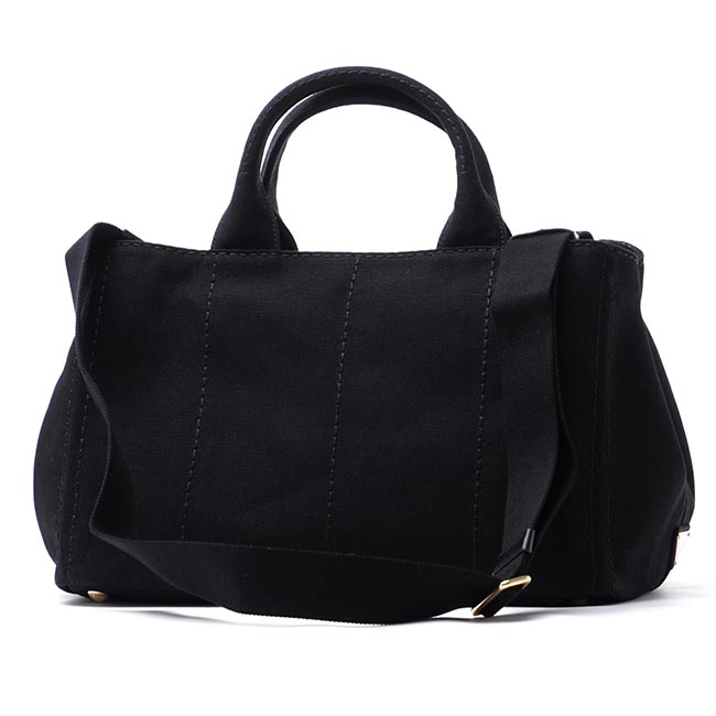 プラダ PRADA ハンドバッグ 2WAY ブラック レディース トートバッグ ロゴ トライアングル 1bg642 zki f0002 CANAPA