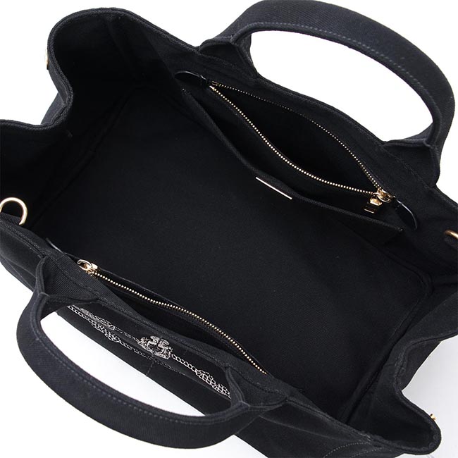 プラダ PRADA ハンドバッグ 2WAY ブラック レディース トートバッグ ロゴ トライアングル 1bg642 zki f0002 CANAPA
