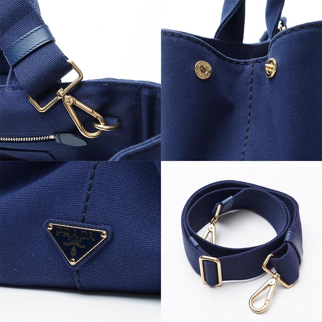 プラダPRADA ハンドバッグ 2WAY ブルー レディース トートバッグ ロゴ トライアングル 1bg642 zki f0016 CANAPA
