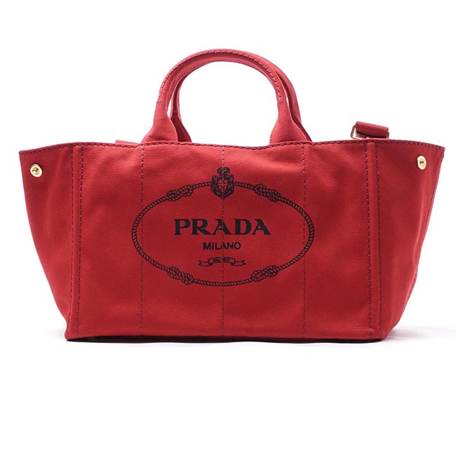 プラダ PRADA ハンドバッグ 2WAY レッド レディース トートバッグ ロゴ トライアングル 1bg642 zki f0011 CANAPA