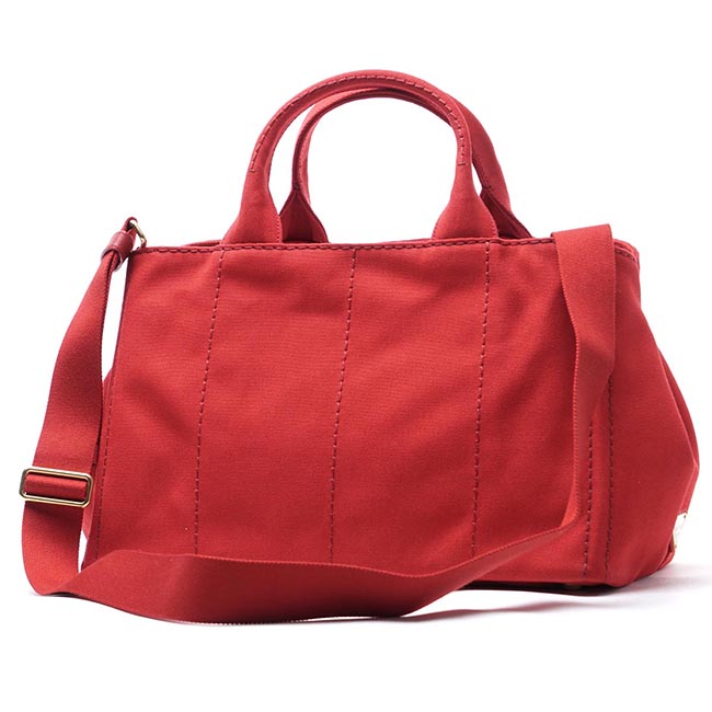 プラダ PRADA ハンドバッグ 2WAY レッド レディース トートバッグ ロゴ トライアングル 1bg642 zki f0011 CANAPA