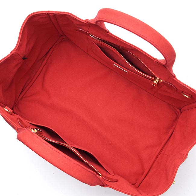 プラダ PRADA ハンドバッグ 2WAY レッド レディース トートバッグ ロゴ トライアングル 1bg642 zki f0011 CANAPA