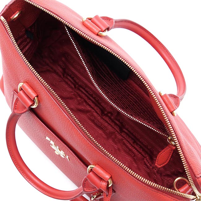 プラダ PRADA ハンドバッグ 2WAY レッド レディース トートバッグ ロゴ レザー 1ba063 2bbe f0011 VIT DAINO