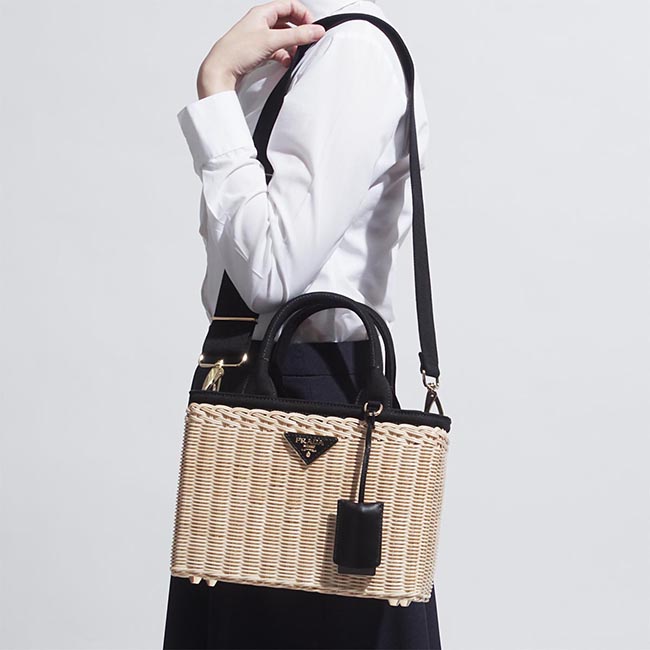 プラダ PRADA ハンドバッグ 2WAY ベージュ レディース ギフト プレゼント カゴバッグ 1bg835 vwoy 2e28 f0i55 MIDOLLINO CANAPA