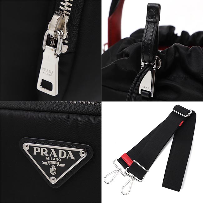 プラダ PRADA ショルダーバッグ 2WAY バケットバッグ ブラック レディース ギフト プレゼント ナイロン 1be026 2cki f0d9a 