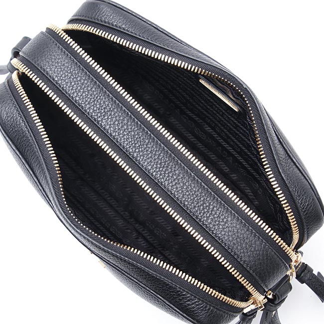 プラダ PRADA ショルダーバッグ ブラック レディース ブラック バッグ ファブリックストラップ プレゼント レザー 1bh082 v noo 2bbe f0002
