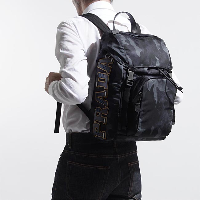 PRADA バックパック リュックサック グレー メンズ リュック バッグ パック ロゴ 2vz135 2b02 f0008 MY CHARACTER マイキャラクター 
