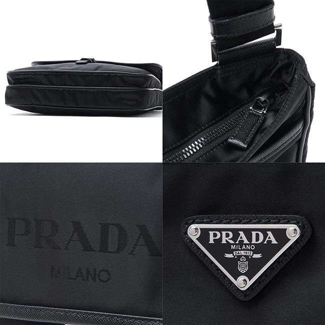 プラダ PRADA メッセンジャー バッグ ブラック メンズ バッグ カジュアル ナイロン ロゴ モノグラム 2vh269 064 f0002
