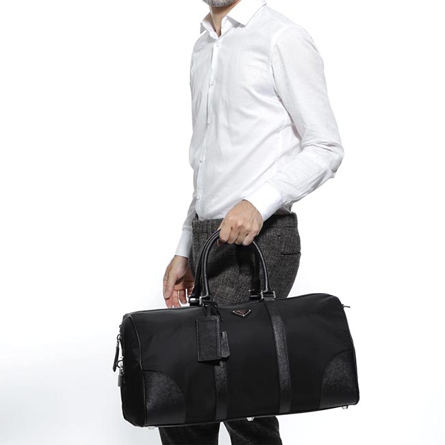 PRADA ボストンバッグ 2WAY ブラック メンズ 黒 ナイロン 旅行 2vc350 vsoo 064 f0002 TESSUTO SAFFIANO