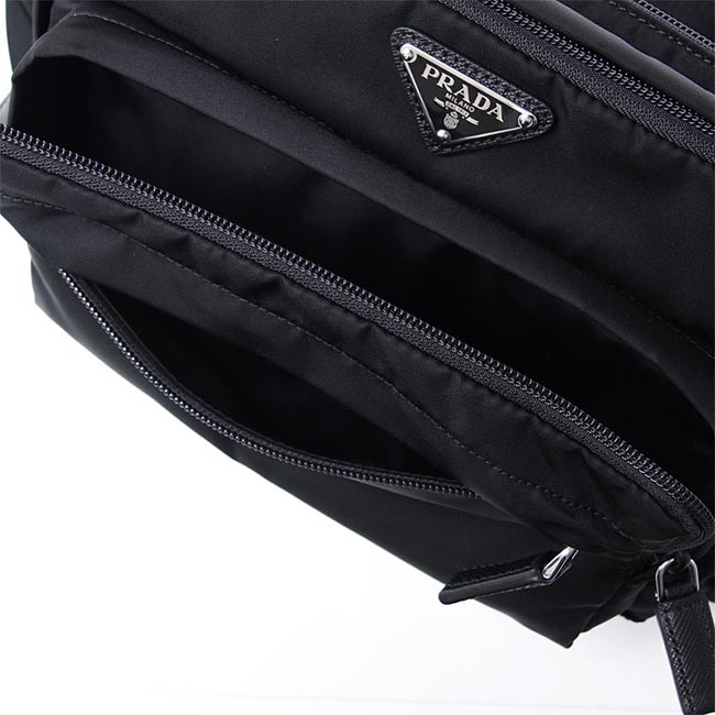プラダ PRADA ボディバッグ ウエストバッグ ブラック メンズ ウエストポーチ ナイロン バッグ 2vl003 973 f0002